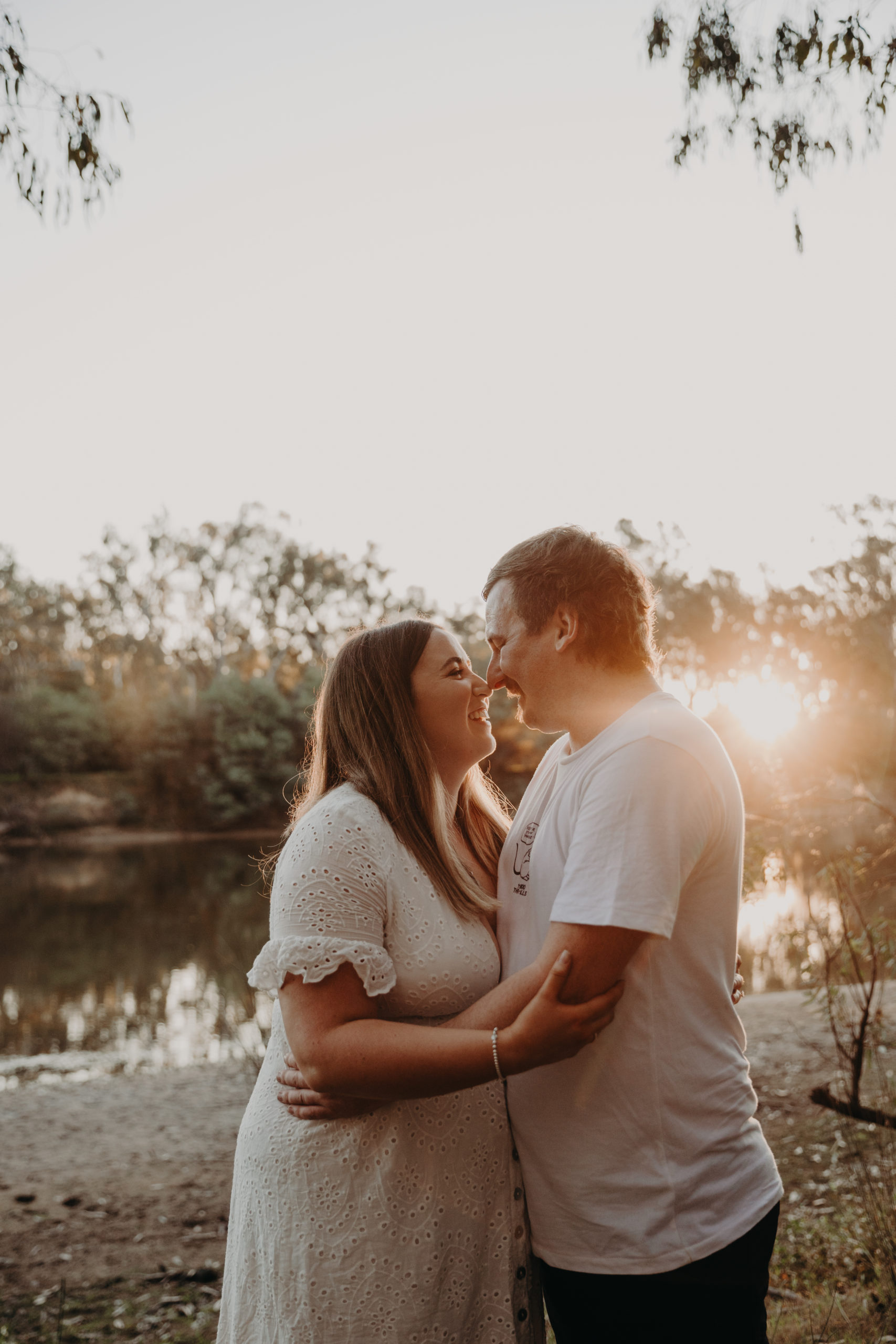 YARRAWONGA MULWALA MURRAY RIVER ENGAGEMENT SESSION WITH BOXER PUPPY DOGS